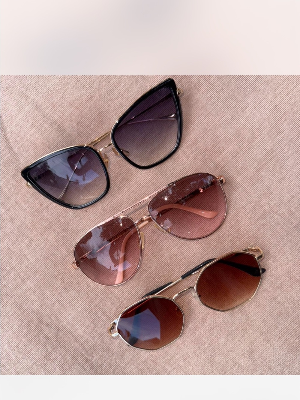 3 Women's Gradient Lens Sunglasses - Pink / Brown / Purple ( Steve Maiden also )